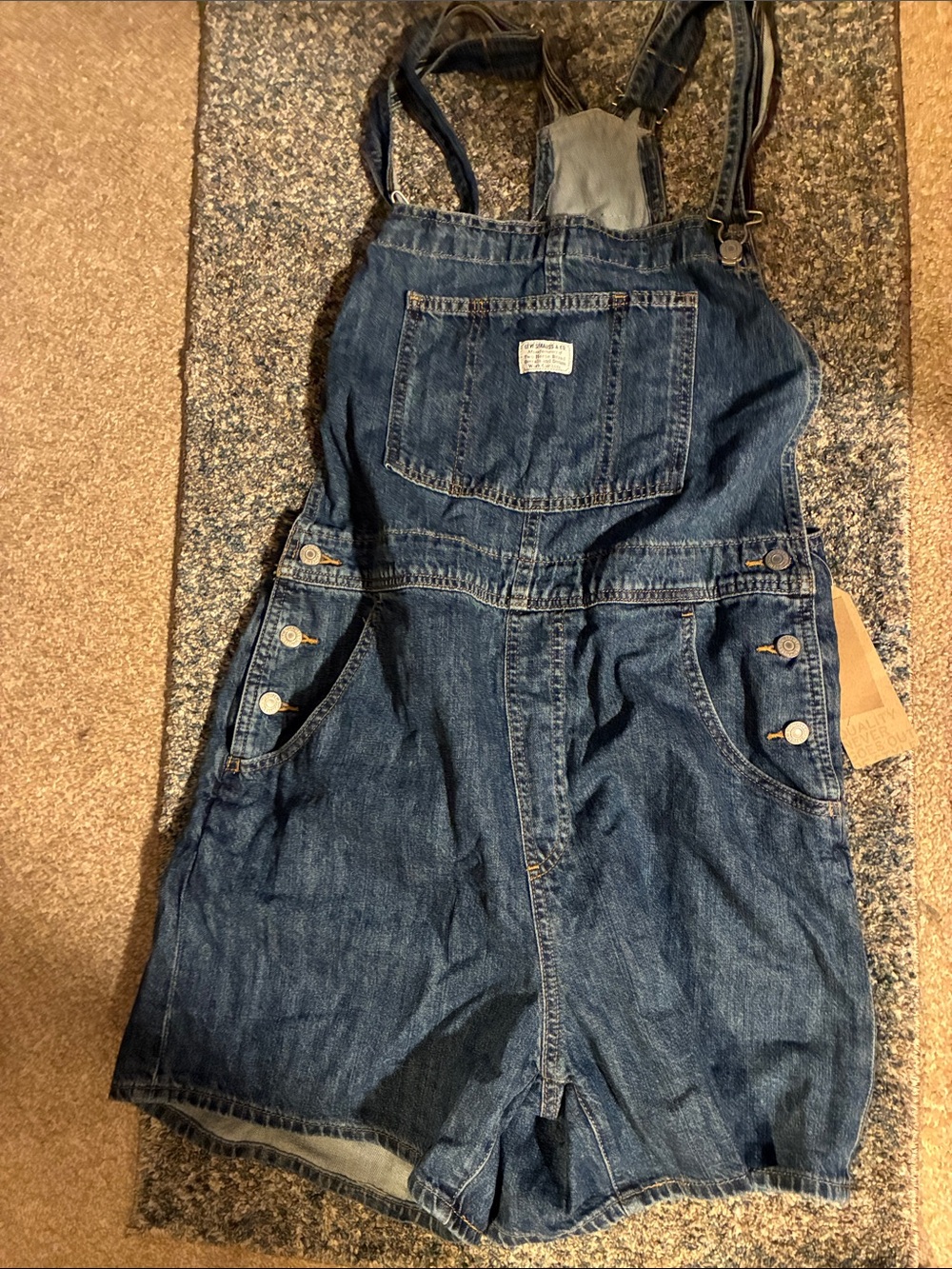 Classic Dark Blue Denim Short Overalls